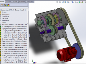 milling machine spindle drive diagram - milling gearbox 3D Model
