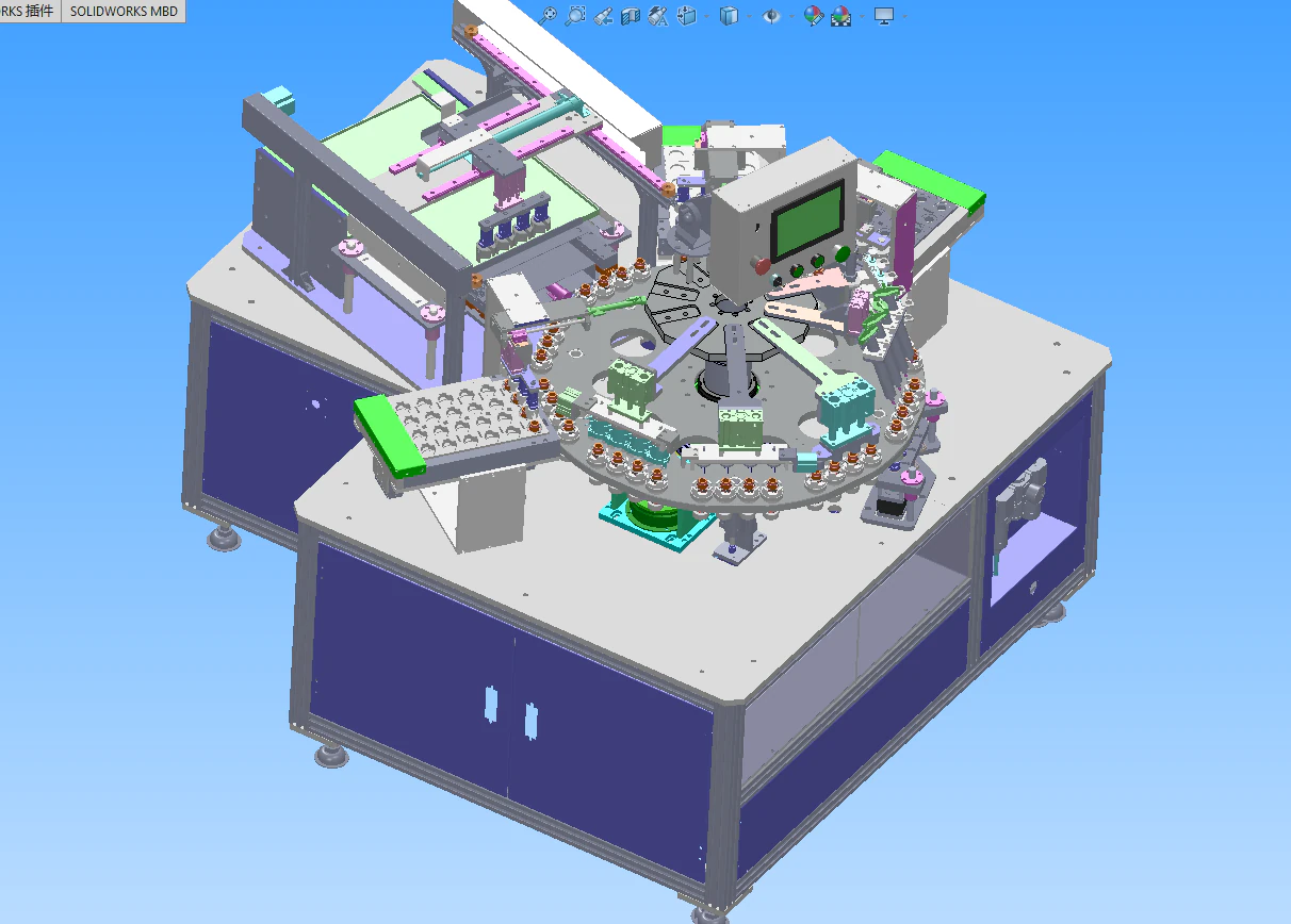 Turntable type automatic assembly machine 3D Model .c4d .max .obj .3ds .fbx .stl .blend