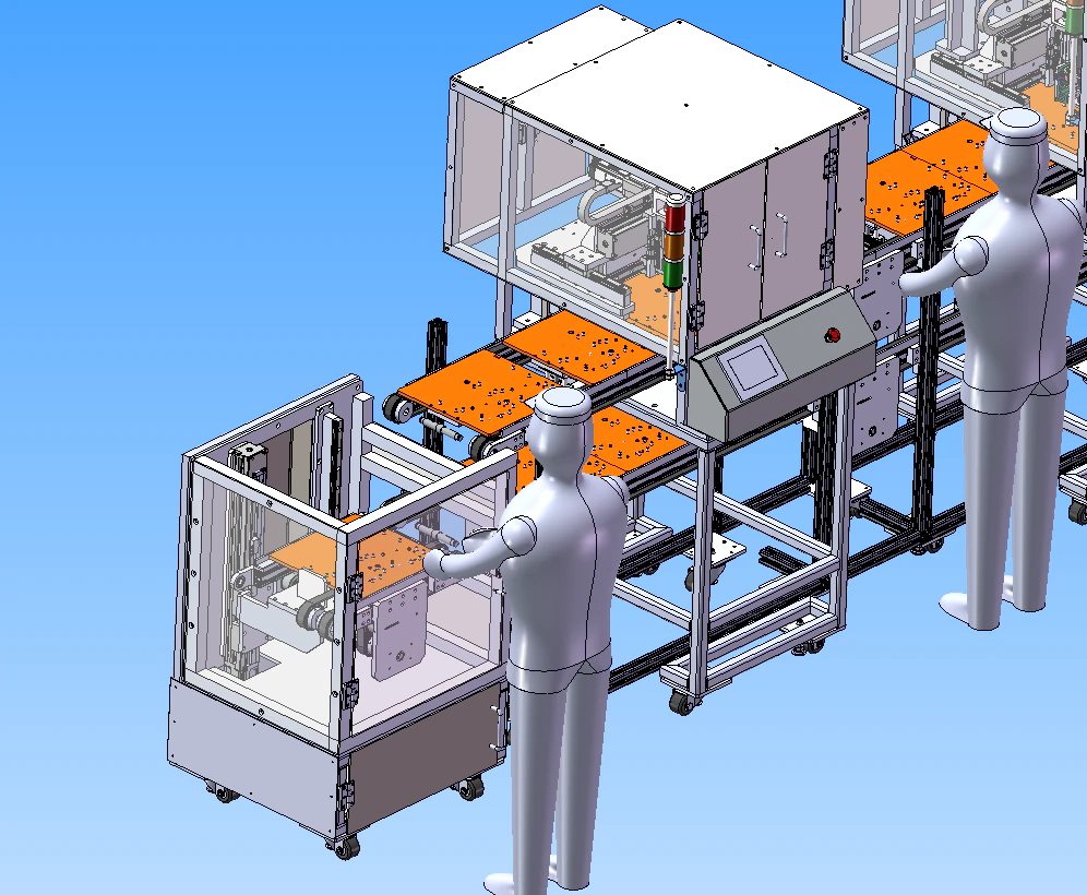 automatic locking screw assembly line 3D Model .c4d .max .obj .3ds .fbx .stl .blend 
