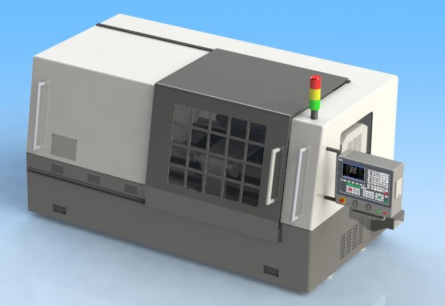 double axis cnc lathe 3D मॉडल .c4d .max .obj .3ds .fbx .stl .blend 