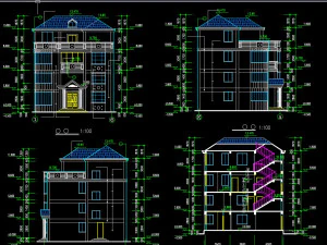 4-storey single family villa 3D Model