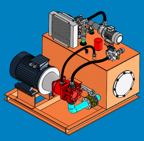 design model of 800t hydraulic pump station 3D Model .c4d .max .obj .3ds .fbx .stl .blend 
