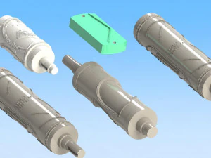 n95 mask machine gear die edge sealing die hobbing cutter shaft die 3D Model