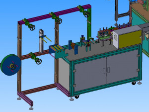 one pull one medical automatic three layer mask machine 3D 模型