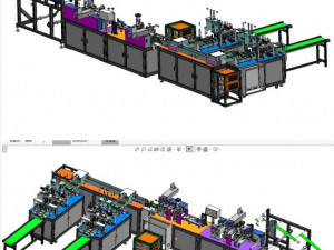 korean mask machine kf94 plane one drag two willow leaf mask machine 3D Модель