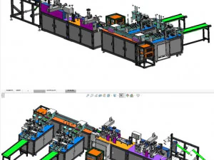korean mask machine kf94 plane one drag two willow leaf mask machine 3D Model
