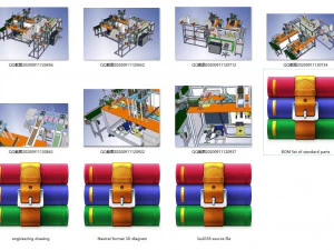 source file engineering drawing bom of generation 2 one drag two mask machine 3D Model