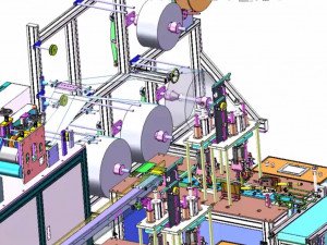 three generation one drag two automatic mask machine 3D Model