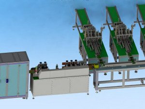 production line of six generation one drag three mask machine 3D Модель