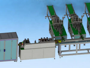 production line of six generation one drag three mask machine 3D Model