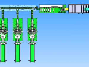production line of six generation one drag three mask machine 3D Модель