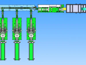 production line of six generation one drag three mask machine 3D Model