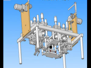 production line of six generation one drag three mask machine 3D Model