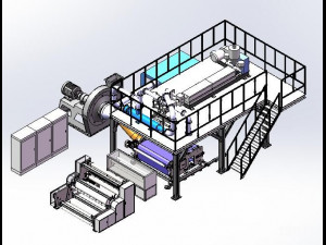 mask machine m1600 melt blown cloth production line Modelo 3D
