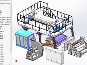 mask machine m1600 melt blown cloth production line Modelo 3D