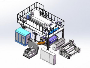 mask machine m1600 melt blown cloth production line Modelo 3D
