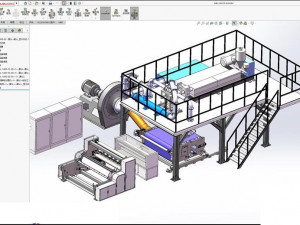 mask machine m1600 melt blown cloth production line Modelo 3D