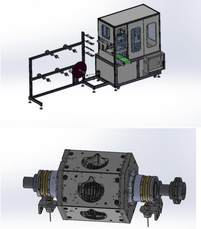 cup mask machine front section stereo mask manufacturing machine improved version Model 3D .c4d .max .obj .3ds .fbx .stl .blend 