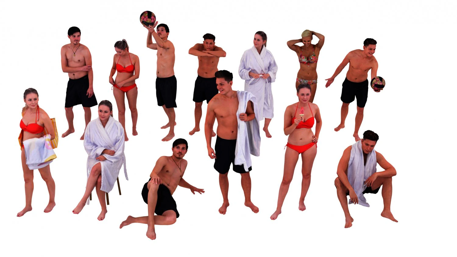 swimsuit characters 3D Model .c4d .max .obj .3ds .fbx .stl .blend