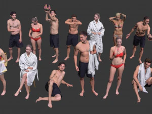 swimsuit characters 3D Model