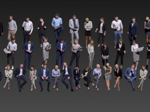 business men and women Modello 3D