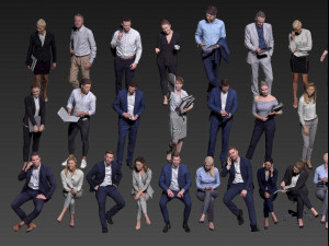 business men and women 3D Model
