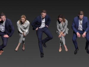 business men and women 3D Model
