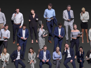 business men and women 3D Model