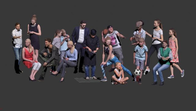 handsome boy and beautiful child Model 3D .c4d .max .obj .3ds .fbx .stl .blend 