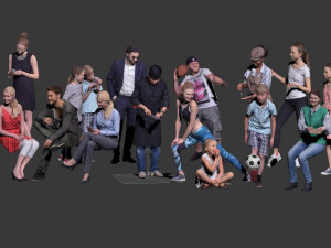 handsome boy and beautiful child 3D Model