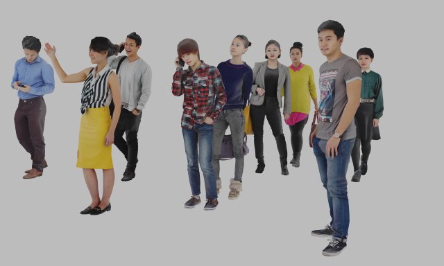urban men and women 3D Model .c4d .max .obj .3ds .fbx .stl .blend 