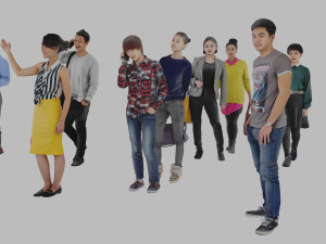 urban men and women 3D Model