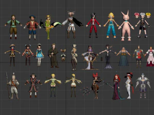 t&eacute;l&eacute;chargement de personnages de jeux modernes Modèle 3D