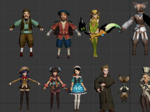 download s of modern game characters 3D Model