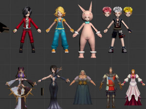 download s of modern game characters 3D Model