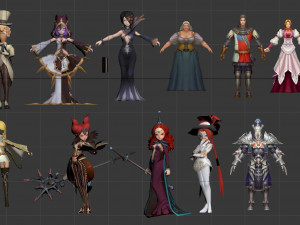 download s of modern game characters 3D Model