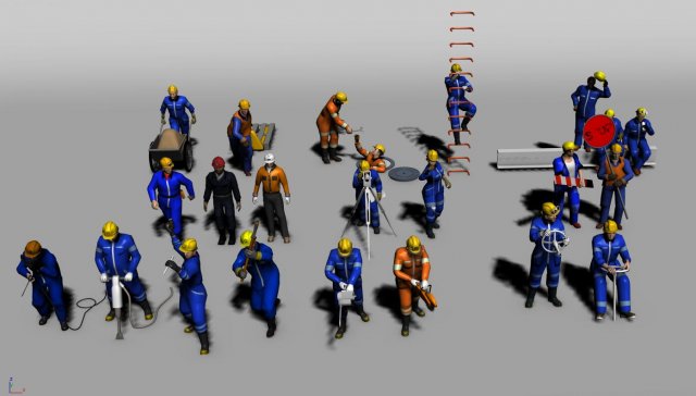 construction worker Modèle 3D .c4d .max .obj .3ds .fbx .stl .blend 