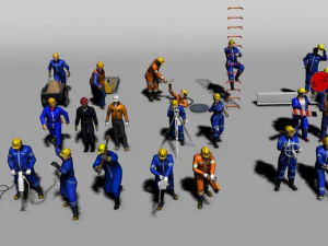 pekerja konstruksi Model 3D