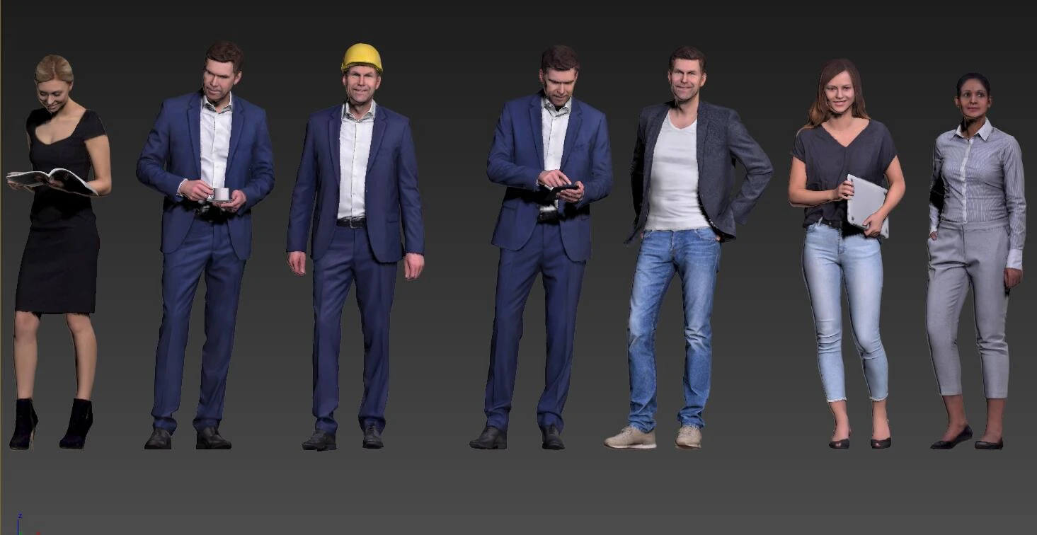 men women 3D Model .c4d .max .obj .3ds .fbx .stl .blend 
