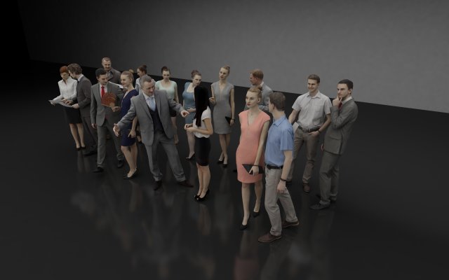 business men and women Modelo 3D .c4d .max .obj .3ds .fbx .stl .blend 