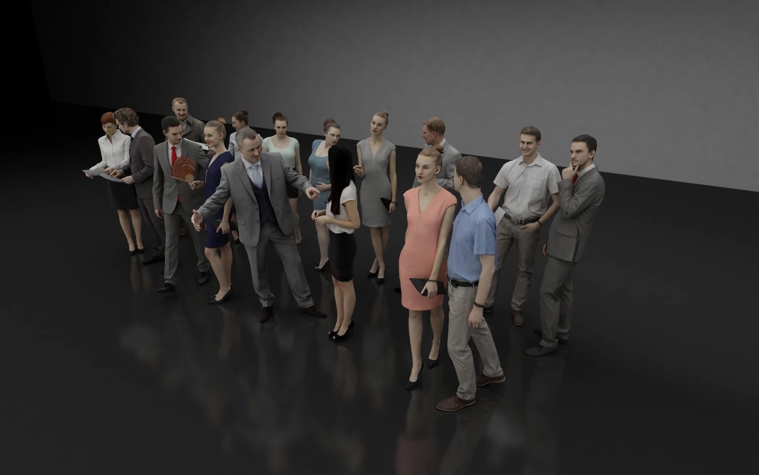 business men and women 3D Model .c4d .max .obj .3ds .fbx .stl .blend 