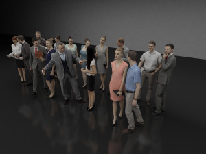 business men and women 3D Model