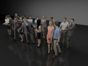 pria dan wanita bisnis Model 3D