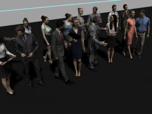 business men and women 3D Model