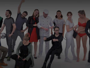 若い男性と女性 3Dモデル