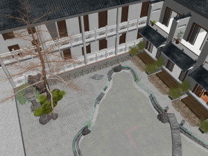of new chinese style ancient garden Modelo 3D
