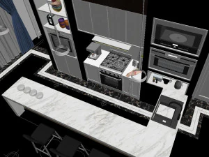 of pool appearance in modern villa 3D Model