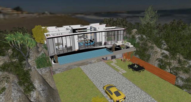 of pool appearance in modern villa Model 3D .c4d .max .obj .3ds .fbx .stl .blend