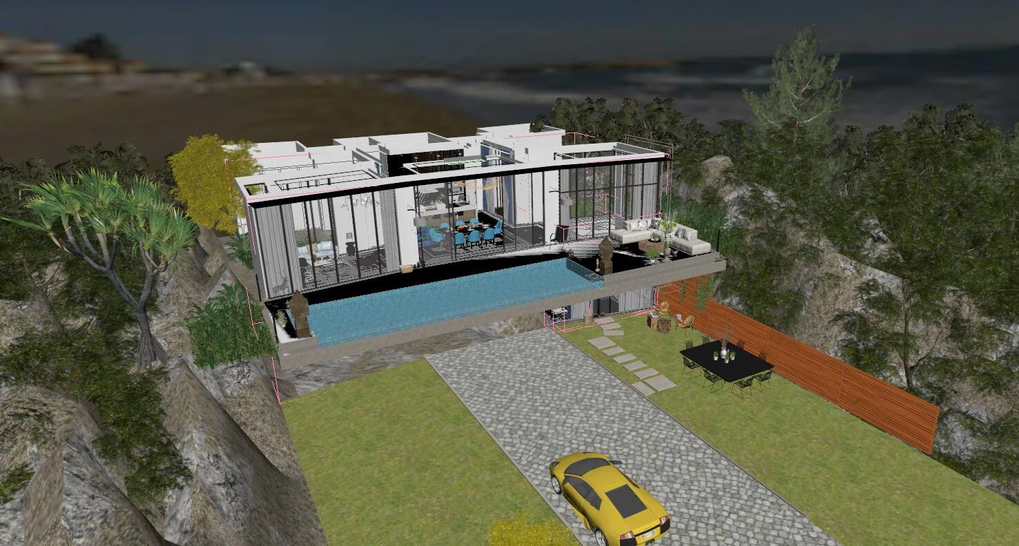 of pool appearance in modern villa 3D Model .c4d .max .obj .3ds .fbx .stl .blend 