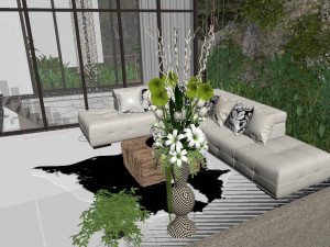 of pool appearance in modern villa Model 3D